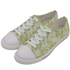 Watercolor Leaves On The Wall  Men s Low Top Canvas Sneakers by ConteMonfrey