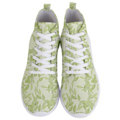 Watercolor Leaves On The Wall  Men s Lightweight High Top Sneakers by ConteMonfrey
