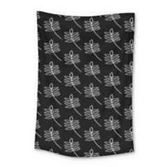 Black Cute Leaves Small Tapestry by ConteMonfrey