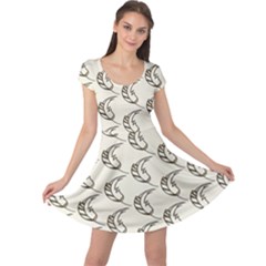 Cute Leaves Draw Cap Sleeve Dress by ConteMonfrey