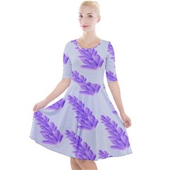 Cute Lavanda Blue Quarter Sleeve A-line Dress by ConteMonfrey