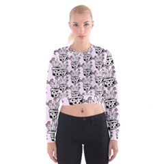 Lovely Cactus With Flower Cropped Sweatshirt by ConteMonfrey