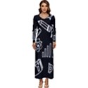Knowledge Drawing Education Science Long Sleeve Velour Longline Maxi Dress View1