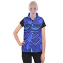 Wavy Abstract Blue Women s Button Up Vest View1