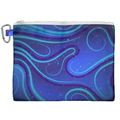 Wavy Abstract Blue Canvas Cosmetic Bag (xxl) by Ravend