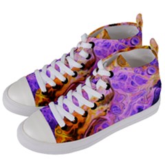 Conceptual Abstract Painting Acrylic Women s Mid-top Canvas Sneakers