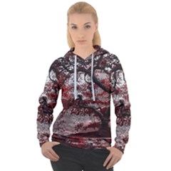 Tree Red Nature Abstract Mood Women s Overhead Hoodie by Ravend