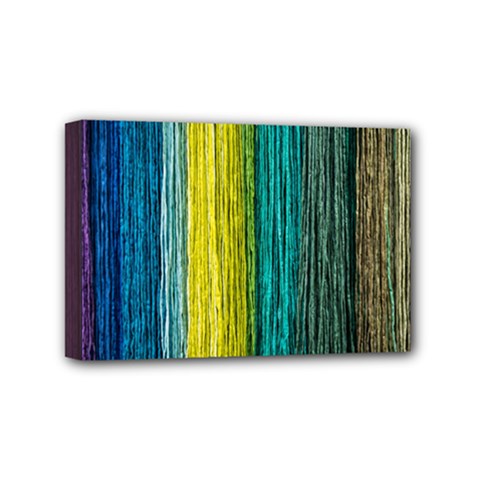 Line Rope Fiber Close Up Multicoloured Background Mini Canvas 6  X 4  (stretched) by Wegoenart