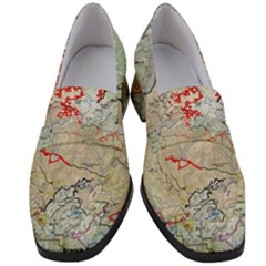 Misc Map Wallpaper Women s Chunky Heel Loafers by Wegoenart