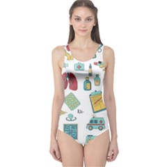Abstract Abstraction Biology Chemistry Detail Genetics One Piece Swimsuit by danenraven