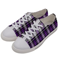 Purple Black Plaid Women s Low Top Canvas Sneakers by PerfectlyPlaid