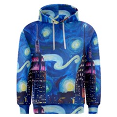 Starry Night In New York Van Gogh Manhattan Chrysler Building And Empire State Building Men s Overhead Hoodie by danenraven