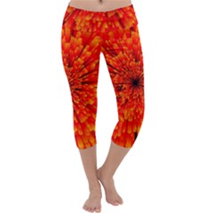 Red Orange Illustration Background Abstract Capri Yoga Leggings
