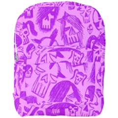 Purple Skull Sketches Full Print Backpack