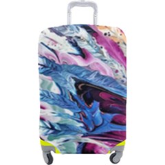 Feathers Luggage Cover (large) by kaleidomarblingart