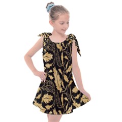 Natura Premium Golden Leaves Kids  Tie Up Tunic Dress by ConteMonfrey