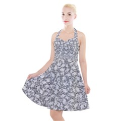 Bacterias Drawing Black And White Pattern Halter Party Swing Dress  by dflcprintsclothing
