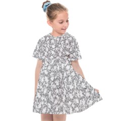 Bacterias Drawing Black And White Pattern Kids  Sailor Dress by dflcprintsclothing