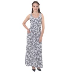 Bacterias Drawing Black And White Pattern Sleeveless Velour Maxi Dress by dflcprintsclothing