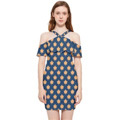 Oh Canada - Maple Leaves Shoulder Frill Bodycon Summer Dress by ConteMonfrey
