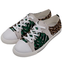 Colorful Monstera  Women s Low Top Canvas Sneakers by ConteMonfrey