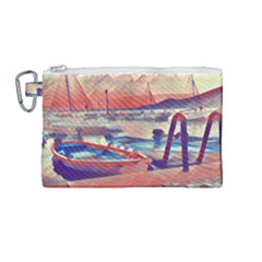 Boats On Lake Garda Canvas Cosmetic Bag (medium) by ConteMonfrey