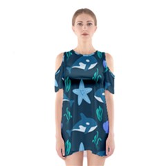 Whale And Starfish  Shoulder Cutout One Piece Dress by ConteMonfrey