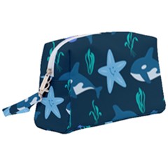 Whale And Starfish  Wristlet Pouch Bag (large) by ConteMonfrey