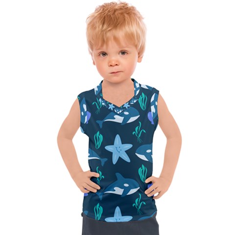 Whale And Starfish  Kids  Sport Tank Top by ConteMonfrey