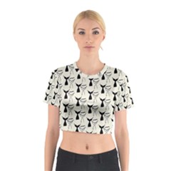 Black And White Mermaid Tail Cotton Crop Top by ConteMonfrey