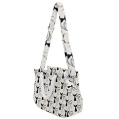 Black And White Mermaid Tail Rope Handles Shoulder Strap Bag by ConteMonfrey