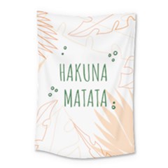 Hakuna Matata Tropical Leaves With Inspirational Quote Small Tapestry by Jancukart