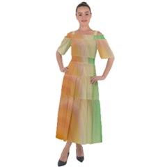 Gradient Orange, Green - Colors Fest Shoulder Straps Boho Maxi Dress  by ConteMonfrey