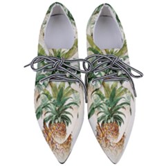 Pineapple Pattern Background Seamless Vintage Pointed Oxford Shoes by Wegoenart