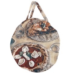 Pizza And Calzone Giant Round Zipper Tote by ConteMonfrey