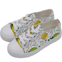 Hamburger With Fruits Seamless Pattern Kids  Low Top Canvas Sneakers by Jancukart