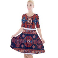 Armenian Carpet Quarter Sleeve A-line Dress by Gohar