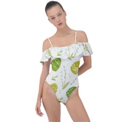 Easter Green Eggs  Frill Detail One Piece Swimsuit by ConteMonfrey