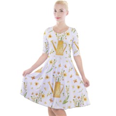 Easter Garden   Quarter Sleeve A-line Dress by ConteMonfrey