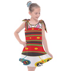 Game Lover Easter - Two Joysticks Kids  Tie Up Tunic Dress by ConteMonfrey