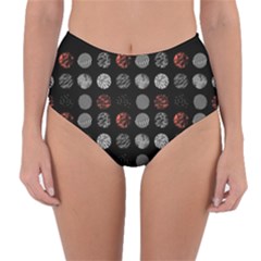 Black And Multicolored Polka Dot Wallpaper Artwork Digital Art Reversible High-waist Bikini Bottoms by danenraven