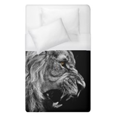 Roar Angry Male Lion Black Duvet Cover (single Size) by danenraven