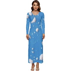 Ice Cream Bubbles Texture Long Sleeve Velour Longline Maxi Dress by dflcprintsclothing