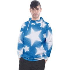 Snowflakes And Star Patterns Blue Stars Men s Pullover Hoodie by artworkshop