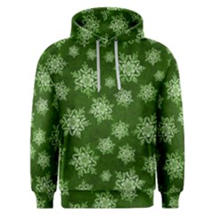 Snowflakes And Star Patterns Green Snow Men s Overhead Hoodie by artworkshop
