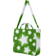 Snowflakes And Star Patterns Green Stars Square Shoulder Tote Bag by artworkshop