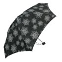 Snowflakes And Star Patterns Grey Snow Mini Folding Umbrellas View2