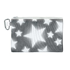 Snowflakes And Star Patterns Grey Stars Canvas Cosmetic Bag (large) by artworkshop