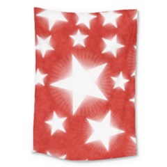 Snowflakes And Star Patterns Red Stars Large Tapestry by artworkshop