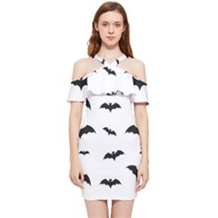 Bat Pattern Shoulder Frill Bodycon Summer Dress by Valentinaart